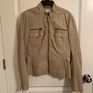New York & Company Tan Leather Jacket